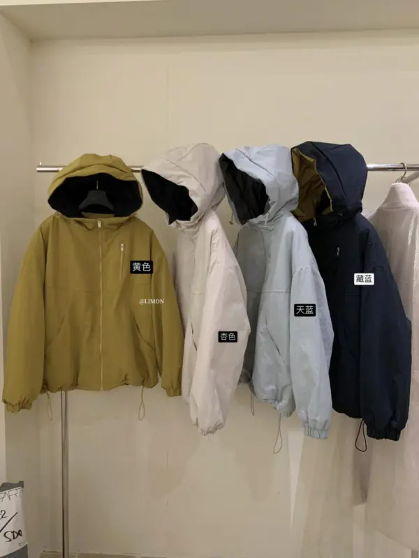 韓國加厚加絨甜酷衝鋒衣短外套