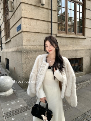 1763835470241 冬季復古法千金感毛毛短款環保皮短外套