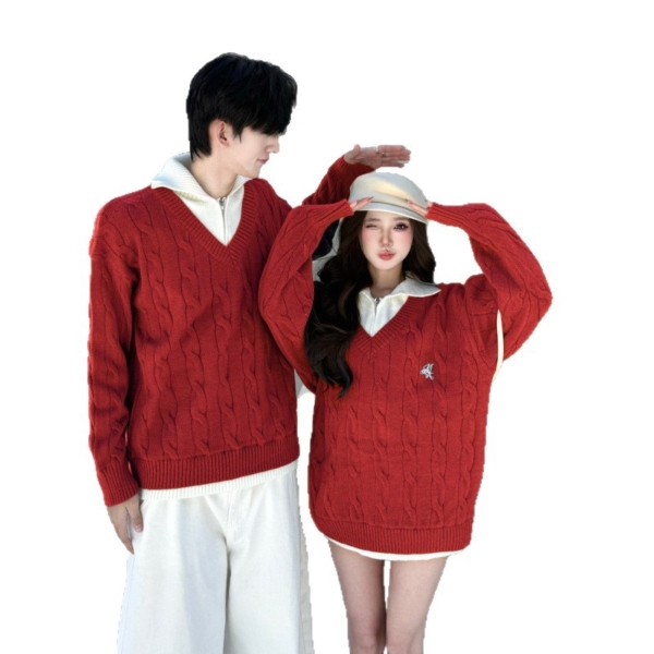 假兩件式毛衣男女同款針織衫