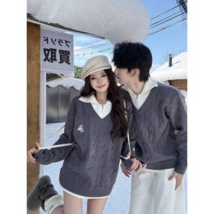 假兩件式毛衣男女同款針織衫