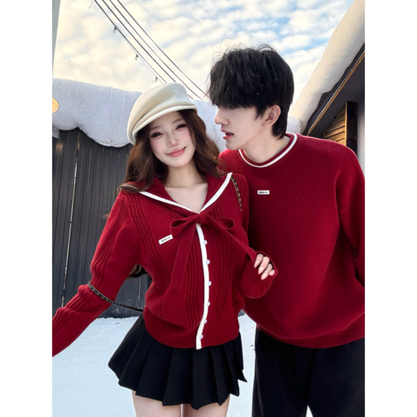 情侶裝圓領針織毛衣